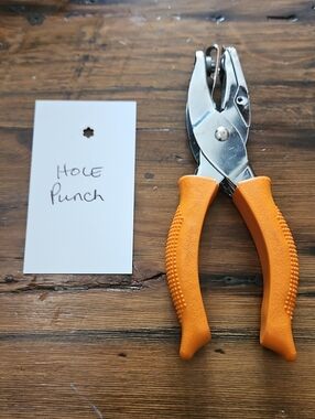 Orange Handheld Hole Punch - Heavy Duty Paper Punch